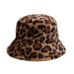 Fashion Trendy Hot Sale Wholesale Printed Leopard Bucket <b>Cap</b> Plush Furry Winter Hat for <b>Women</b> Lady Outdoor Fashion Warm Dress - Product Image 4