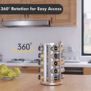 ชั้นวางเครื่องเทศในครัวแบบหมุน360พร้อมขวดแก้ว - Product Image 2
