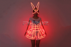 Stage Show LED Cage <strong>Corset</strong> Girls LED <strong>Tutu</strong> <strong>Dress</strong> Ladies Light up Clothing Suit Bar Nightclub DanceLED Costume - Product Image 2