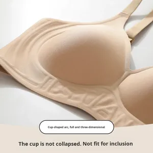 Sujetador sin aros para mujer, con soporte de gel invisible, efecto segunda piel, anti-caída y push-up, con diseño de letras - Product Image 4