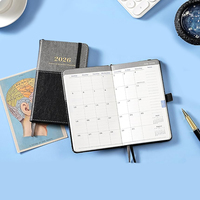 Agenda de gestion du temps A5 à spirale, écologique, 365 jours, planification annuelle et hebdomadaire, pour usage professionnel et bureautique, avec logo en feuille d'or