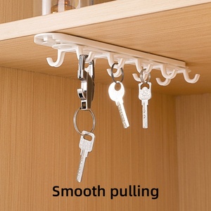Creative Kitchen Free Punching Hanging Adhesive 360 Degree Rotating Upside Down <b>Storage</b> <b>Rack</b> with 6 Hooks - Product Image 3