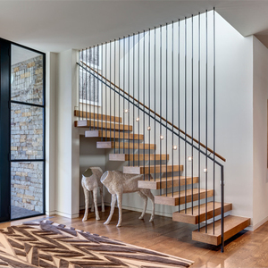 Bonita escalera de madera moderna <span class=keywords><strong>para</strong></span> <span class=keywords><strong>interiores</strong></span>, <span class=keywords><strong>escaleras</strong></span> rectas flotantes, diseños de <span class=keywords><strong>escaleras</strong></span> <span class=keywords><strong>interiores</strong></span> personalizados - Product Image 2