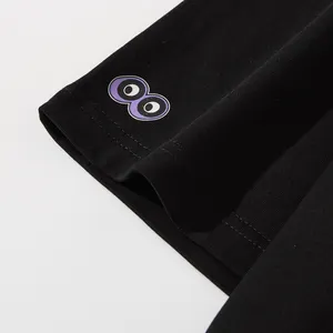 T-shirt de luxe, élégant, imprimé de Logo brodé, ample, noir épais, unisexe