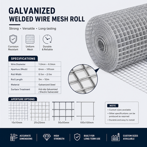 Rouleau de treillis soudé galvanisé <span class=keywords><strong>à</strong></span> mailles de 1/2 pouce pour la protection des gouttières et des aérations de fondation, treillis métallique. - Product Image 4