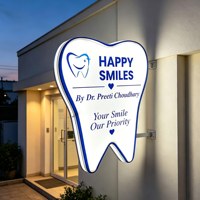 Enseigne publicitaire suspendue LC Sign, double face, 3D, LED, en aluminium, étanche, boîte à lumière pour dentisterie, utilisation en extérieur