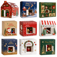 Boîte cadeau de Noël haut de gamme, écologique, recyclable, avec fenêtre transparente en PVC/éponge, poignée de transport, carton rigide, logo personnalisé, Saint-Valentin