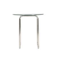 Vente en gros bon marché Table basse ronde en verre trempé en acier inoxydable de haute qualité Table d'appoint de salon