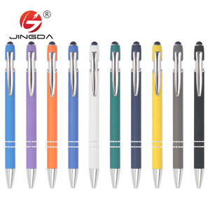 Jingda brand Marketing articoli <span class=keywords><strong>da</strong></span> regalo promozionale <span class=keywords><strong>penna</strong></span> dello schermo di tocco multi colore del metallo pennino stilo con logo personalizzato - Product Image 1