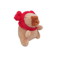 Poupée Capybara en peluche avec casque fraise, inspirée des influenceurs, rembourrée en coton PP, porte-clés, pendentif de sac à dos, petit cadeau, à partir de 14 ans, TOYI