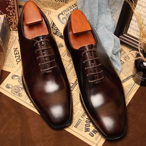 Zapatos Oxford Clásicos Retro Británicos para Hombre, Formales, Casuales, de Oficina, con Punta Cuadrada, Suela de Goma, Parte Superior de Cuero Genuino, Diseño Antideslizante, con Masaje - Product Image 4