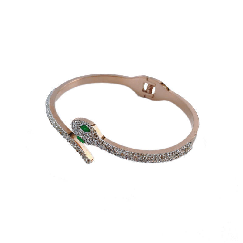 Serpentine opening rose gold bracelet