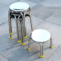 Chaise robuste et stable pour l'intérieur et l'extérieur, tabouret rond empilable en acier inoxydable pour salon, bar, banquet, patio, restaurant