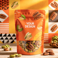 Sachet Doypack Personnalisé avec Logo, Refermable Ziplock, Fond Carré, pour Aliments pour Animaux, Emballage de Noix de Cajou, Finition Mylar Mat Transparent