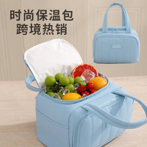 กระเป๋าใส่อาหารกลางวันเบลเลียนแบบหุ้มฉนวนความจุขนาดใหญ่แบบพกพาสำหรับนักเรียนพนักงานออฟฟิศเดินทางไปทำงานฤดูร้อนปี 2025 - Product Image 5