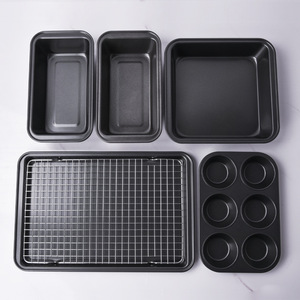 Bakeware Set 5 Piece Non Stick Bread Pan Muffin Tin Baking Tray Cooling Rack For Cake And Bread Making - Product Image 1
