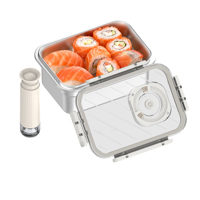 Conteneur de stockage alimentaire en acier inoxydable Silvia Color Vacuum moderne avec couvercle en plastique, écologique, grande capacité