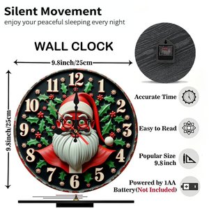Round Wooden Wall <b>Clock</b> 25cm Quiet Movement Home Office Decor <b>Clock</b> - Product Image 5