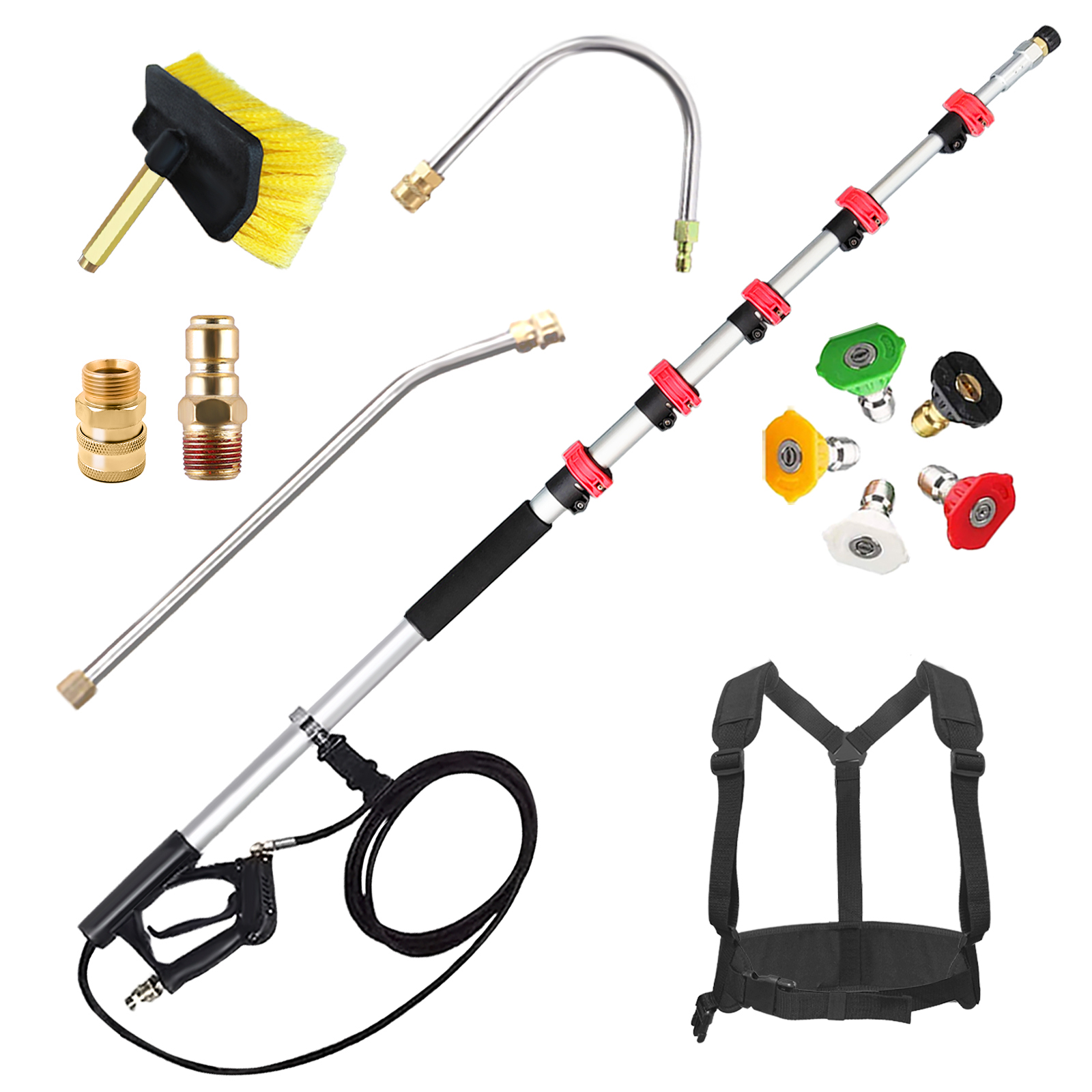 Автомобильная электроника 20 футов мойка высокого давления телескопическая трубка удлинитель-1/4 дюйма быстрое соединение 4000 PSI Max Pr