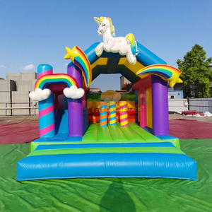 Kids outdoor party jumping <b>bounce</b> house combo slide castillo hinchable inflatable unicorn bouncy <b>castle</b> - Product Image 1