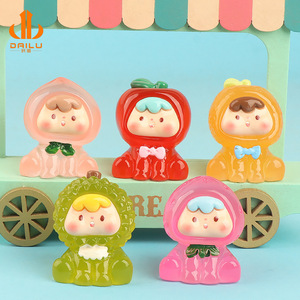 Figurines de fruits en résine rouge vif, mini ornements, accessoires de bijoux DIY, couleur aléatoire, design 3D pour la décoration artisanale - Product Image 3
