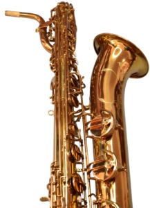 Saxofón Barítono Eb de Latón Exquisito HUAYUN con Acabado en Oro Champán, Fácil Instalación para Actuaciones Teatrales - Product Image 2
