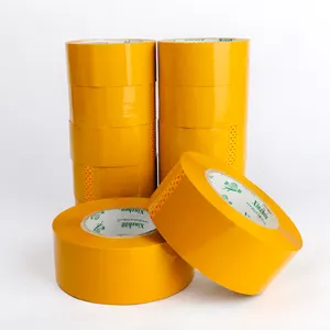 Ruban d'emballage Bopp le plus récent d'usine Ruban d'emballage Bopp malléable Fita Adesiva Ruban d'emballage jaune transparent
