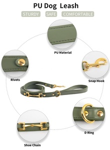 Productos para mascotas de cuero vegano de lujo a la moda Cadena de diseñador duradera Collage de perro Exlusiv Collar de perro dorado - Product Image 3