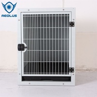 Cage à chien multifonctionnelle en acier de grande taille, chenil en acier inoxydable, classique, solide, avec bouton-pression, plateau en plastique