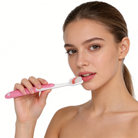 Brosse à dents manuelle en plastique à poils doux de haute qualité, avec étui de protection, vente en gros et personnalisable.