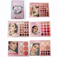Palette de maquillage multi-couleurs en forme de livre avec fards à paupières, blush, illuminateur et rouge à lèvres - Grande capacité, couleurs vives, longue tenue