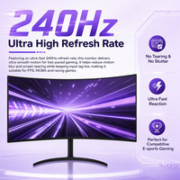 Monitor curvo para juegos de 34 pulgadas sin bordes, 2K/4K, 240Hz, 1ms de tiempo de respuesta, panel IPS LCD con altavoces integrados para computadora de escritorio