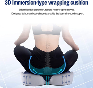 Coussin ergonomique JeeBay personnalisé avec logo, en mousse à mémoire de forme, pour soulagement de la douleur au coccyx, pour <span class=keywords><strong>fauteuil</strong></span> <span class=keywords><strong>roulant</strong></span>, siège de bureau ou de voiture, avec coque extérieure lavable - Product Image 3