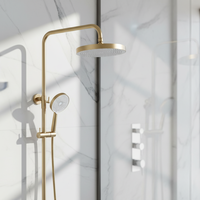 Ensemble de douche mural design moderne en céramique brossée à haute pression avec options de massage et jets pour salle de bain d'hôtel