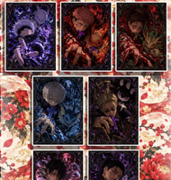 Feuilles d'art pelables de la série Curse Star Echo, Double Histoire Fantastique, Œuvre d'art Anime Style Ukiyo-e en Encre Rouge Prune, Neige et Or