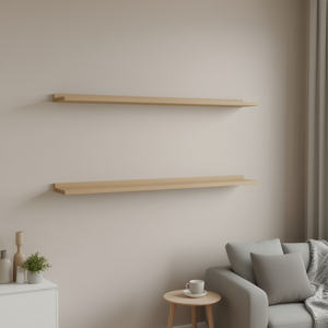 ชั้นวางของติดผนังไม้โอ๊คโซโนมา ชุด 2 ชิ้น ขนาด 39.4 นิ้ว x 3.5 นิ้ว x 1.2 นิ้ว ทรงสี่เหลี่ยมผืนผ้า สำหรับจัดเก็บของติดผนัง สไตล์เรียบง่าย - Product Image 2