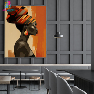 Uniart giá rẻ giá người phụ nữ Châu Phi tường nghệ thuật afrocentric tường trang trí nội thất Châu phi in đương đại nghệ thuật Châu Phi nghệ thuật đen in - Product Image 4