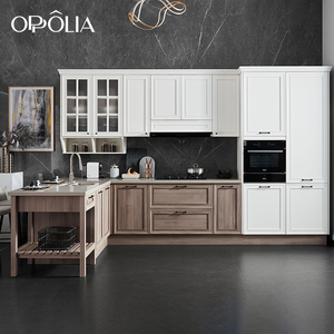 Armoires de cuisine modernes OPPOLIA style Shaker, placards laqués blancs pour projets résidentiels et fournitures de construction - Product Image 1