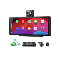 Lecteur multimédia de voiture Android Auto Carplay 10,26 pouces avec écran tactile, double caméra avant 4K et arrière 1080P, certifié CE RoHS