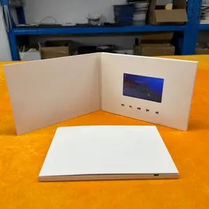 Versand bereit White Paper Cover mit LCD-Display 5-Zoll-LCD-Bildschirm Video-Broschüre Pappe Gruß karte Display zum Geburtstag