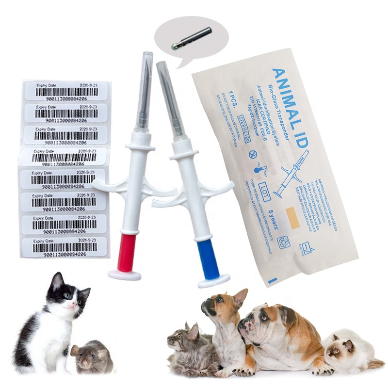 134,2 кГц RFID чип для домашних животных для инъекций микрочипы для собак и кошек 2,12x12 мм с шприц FDX-B Икар Сертифицированный