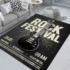 Street Hip-hop Music ICONS Music Room Rack Drum Guitar Theme Carpet Door Mat Modern Bedroom Non-slip Mat