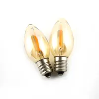 DGC C7 E12 Lampu String Led Dekorasi Luar Ruangan, Lampu Dekorasi Natal Penghemat Energi Seumur Hidup Warna Emas Transparan Amber