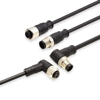 Connecteur étanche M12 en métal droit et coudé, 2-6 broches, mâle et femelle, avec contact en cuivre pour aviation