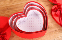 Caja de Regalo de Cartón Rígido con Forma de Corazón Rojo en Relieve, Personalizada y de Lujo, con Cinta para Chocolates, Gelatinas y Más - Materiales Reciclados