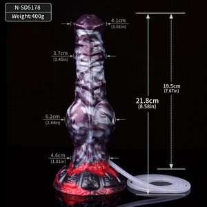 Multi Color Silicone Knotted Soft Big Long Horse <b>Dildo</b> Squirting <b>Dildo</b> Monster Fantasy Anal Plug Optional Size with Suction Base - Product Image 5