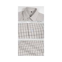 Chemise à carreaux ample pour homme en mélange coton-polyester ultra-léger 110g avec logo personnalisé |   Chemise respirante et anti-humidité pour l'été