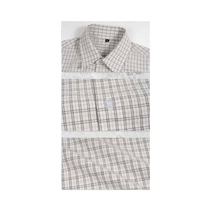 Chemise à carreaux ample pour homme en mélange coton-polyester ultra-léger 110g avec logo personnalisé |   Chemise respirante et anti-humidité pour l'été - Product Image 3
