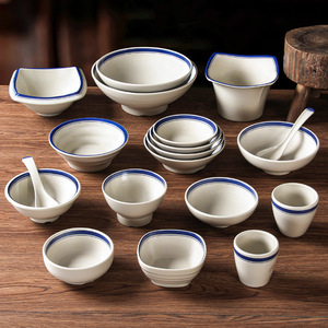 Xiangyuan <b>melamine</b> tableware <b>plates</b>, commercial retro hot pot <b>plates</b>, restaurant <b>plates</b>, imitation porcelain soup <b>plates</b>, - Product Image 3