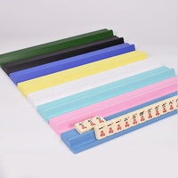 Rak Penyimpanan Ubin Mahjong Gaya Amerika Desain Warna-warni untuk 4 Pemain Rak Kayu Mewah Modern Penyangga Kartu Mahjong